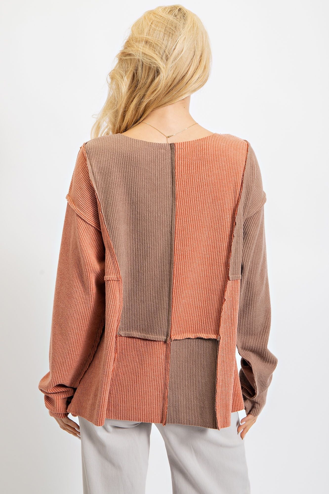 Rust/Mocha Pullover Top