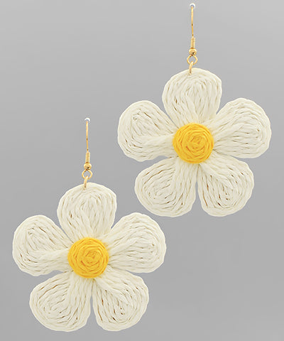 Daisy Raffia Earrings