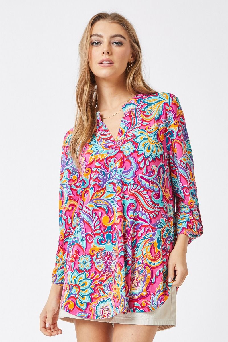 Bright Paisley Lizzy Top