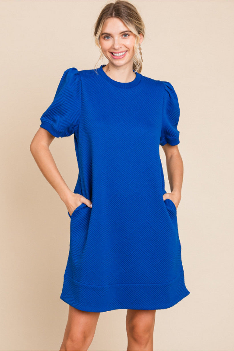 Royal Blue Textured Dress