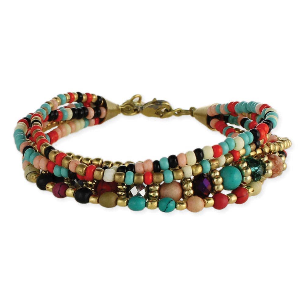 Bohemian Multi Beaded Bracelet