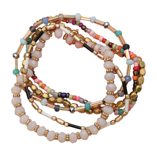 Multicolor Bead Bracelet Set