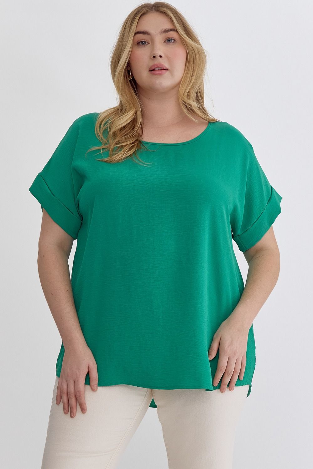 Curvy Scoop Neck Solid Top