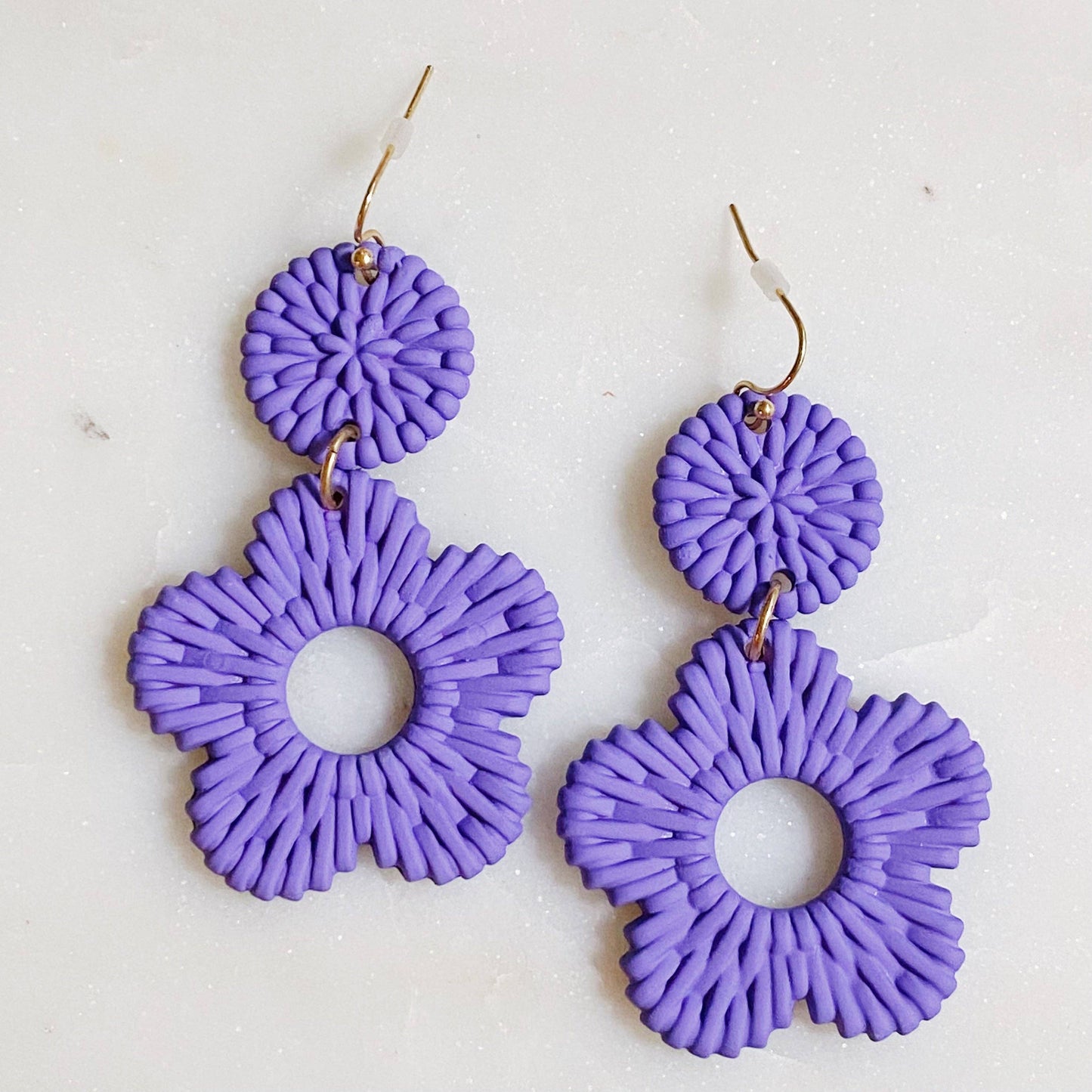 Black Daisy Drop Earrings