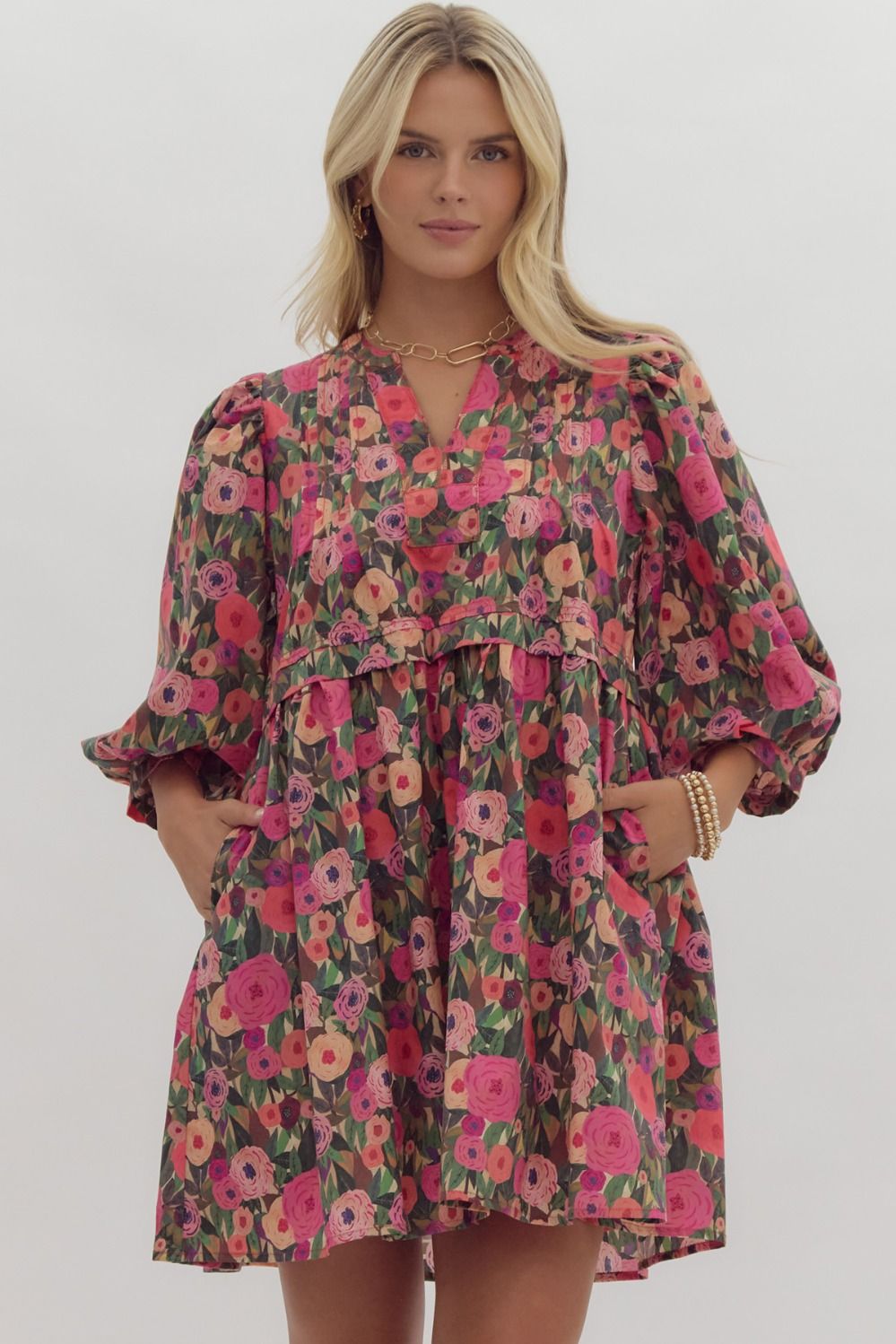 Floral Puff Sleeve Dress