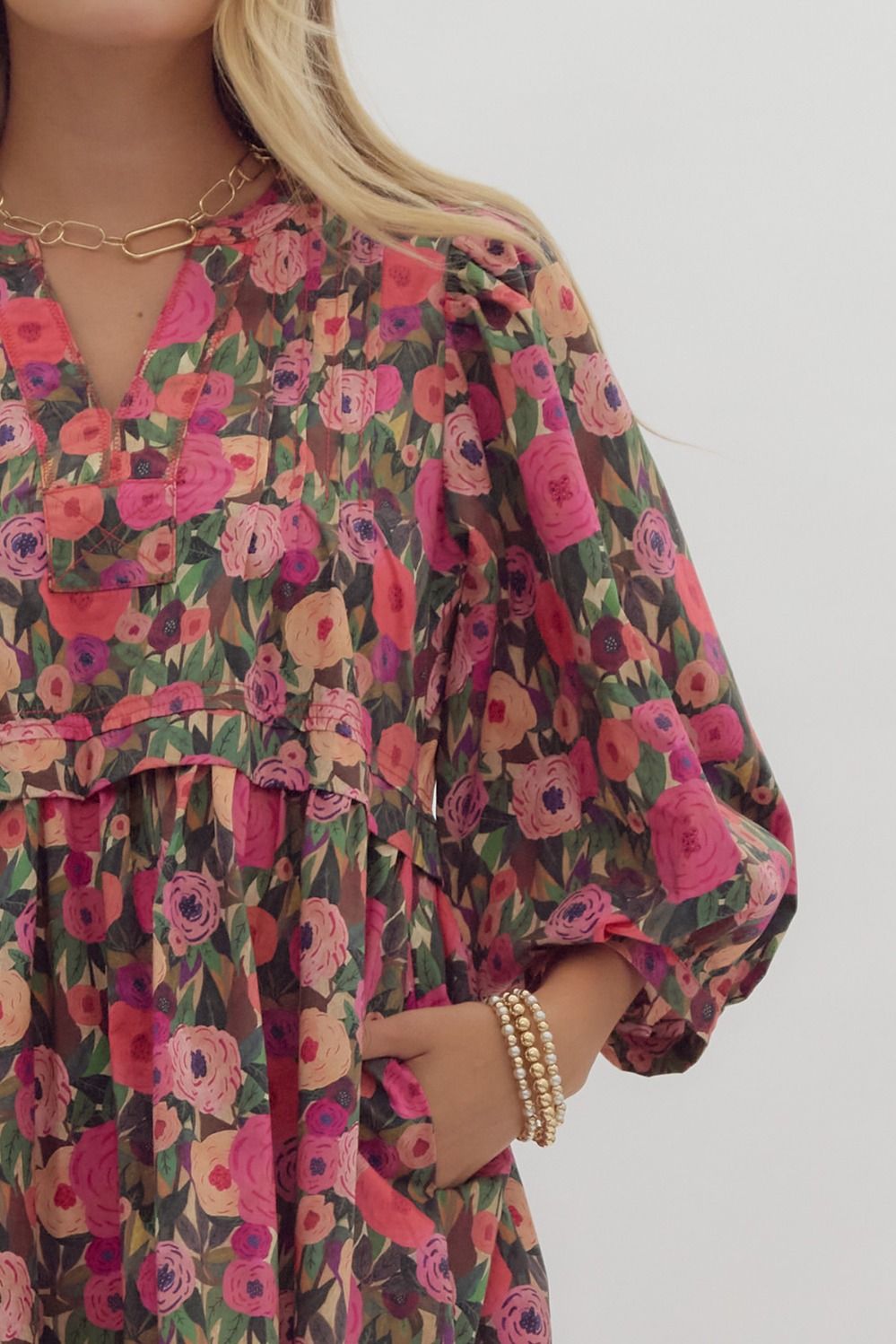 Floral Puff Sleeve Dress