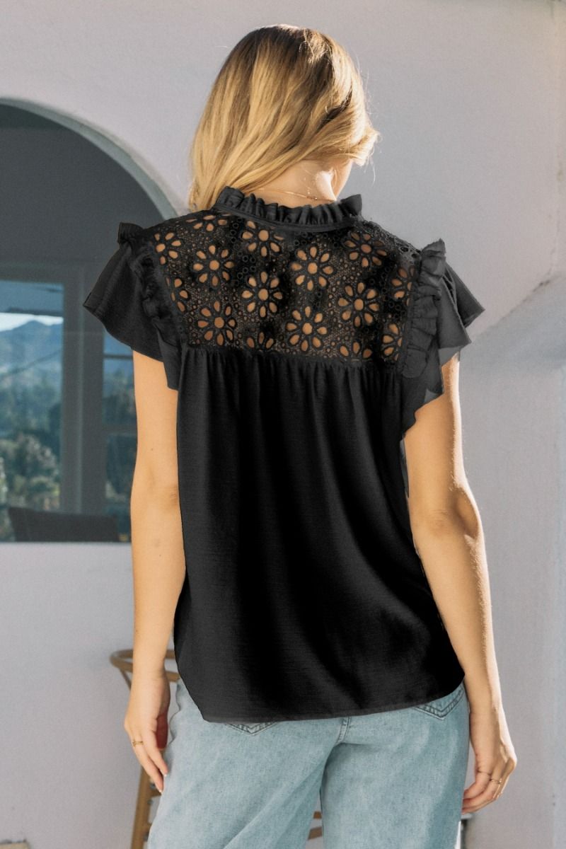 Black Eyelet Blouse