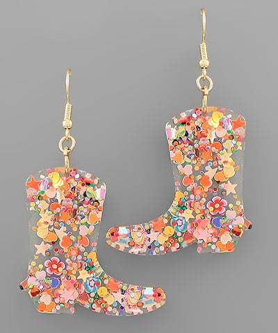 Glazed Dangle Cowboy Earrings