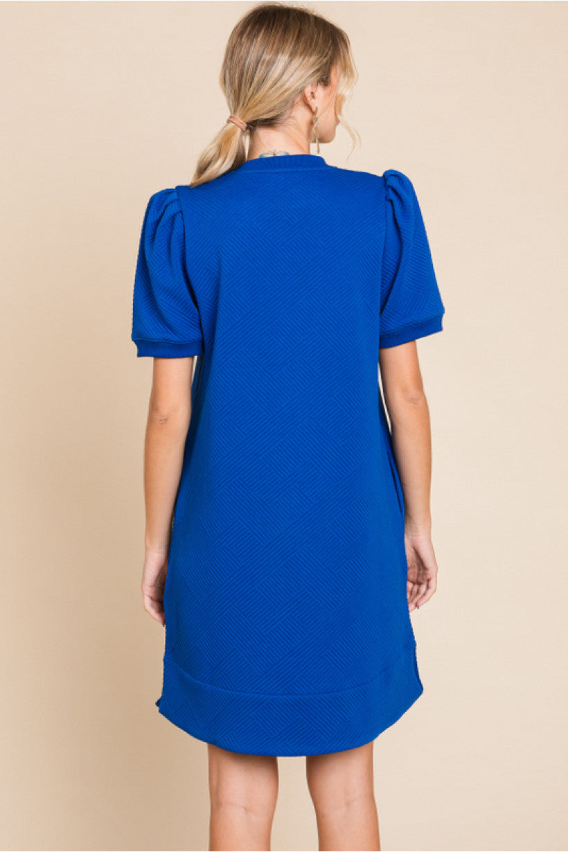 Royal Blue Textured Dress