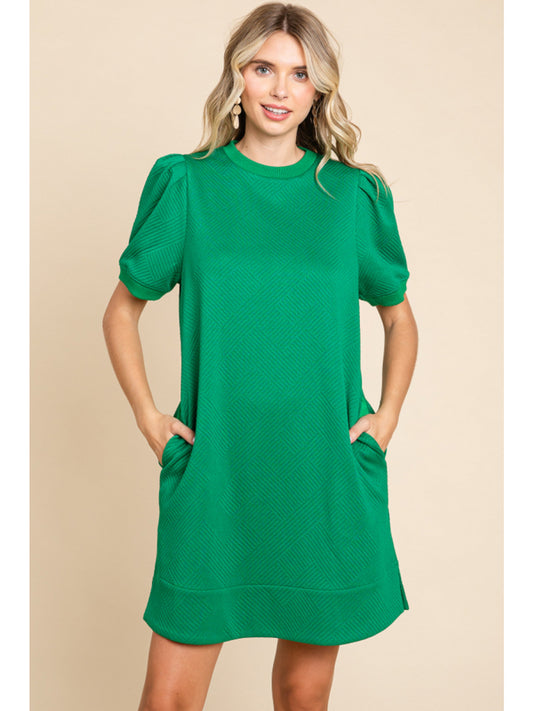 Green Textured Dress