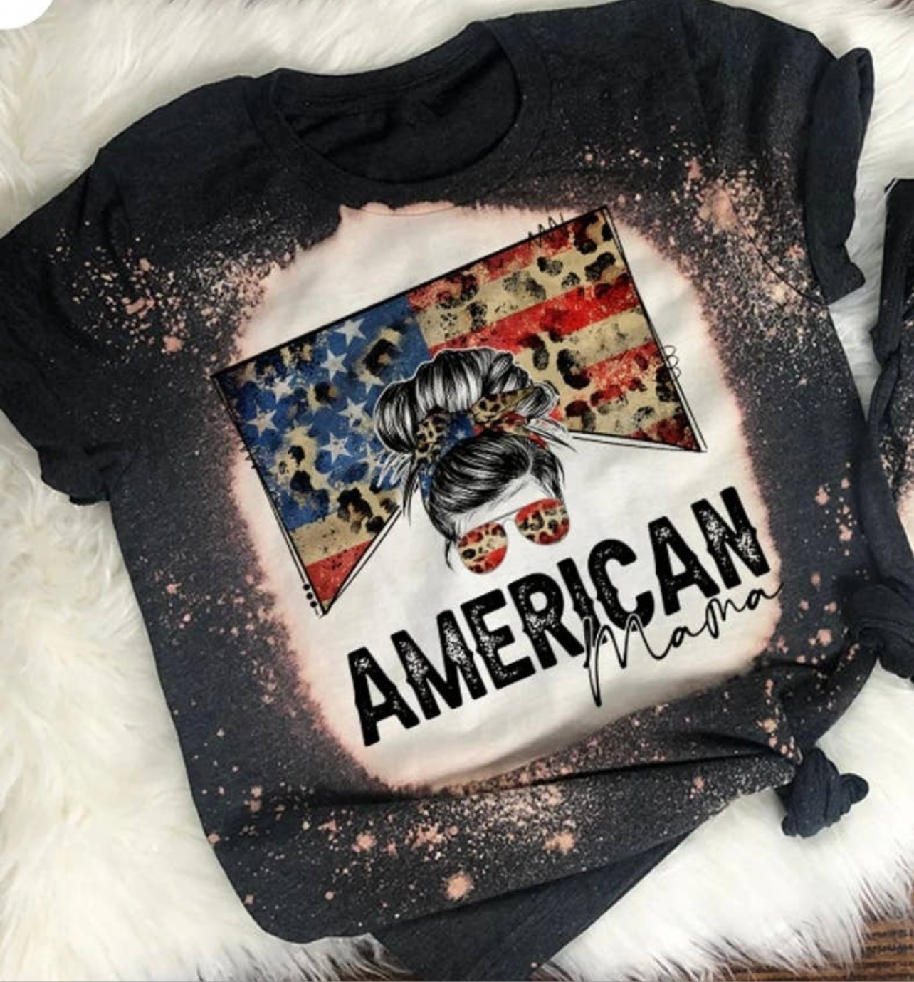 American Mama Leopard Graphic Tee