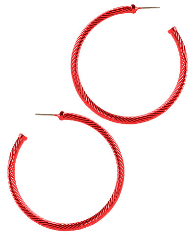 Red Color Twist Hoops