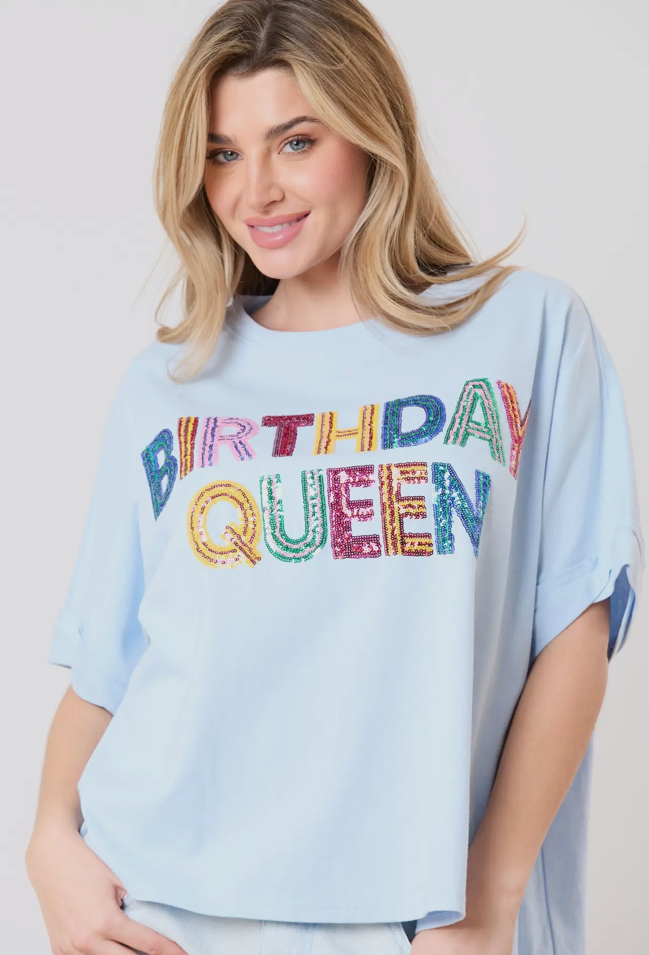 Birthday Queen Sequin Top