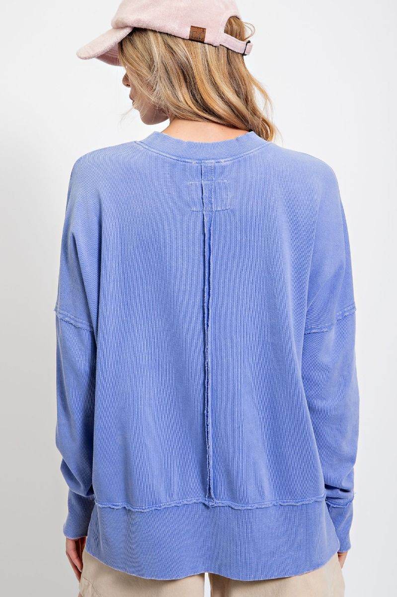 Periwinkle Oversized Mineral Wash Sweatshirt