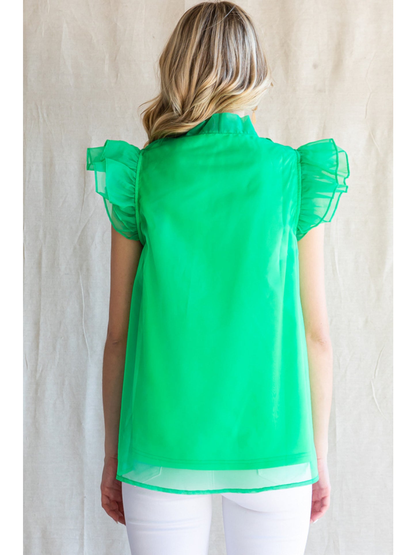 Green Wrapped & Ready Blouse