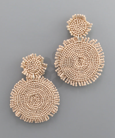 Beaded Disc Earrings