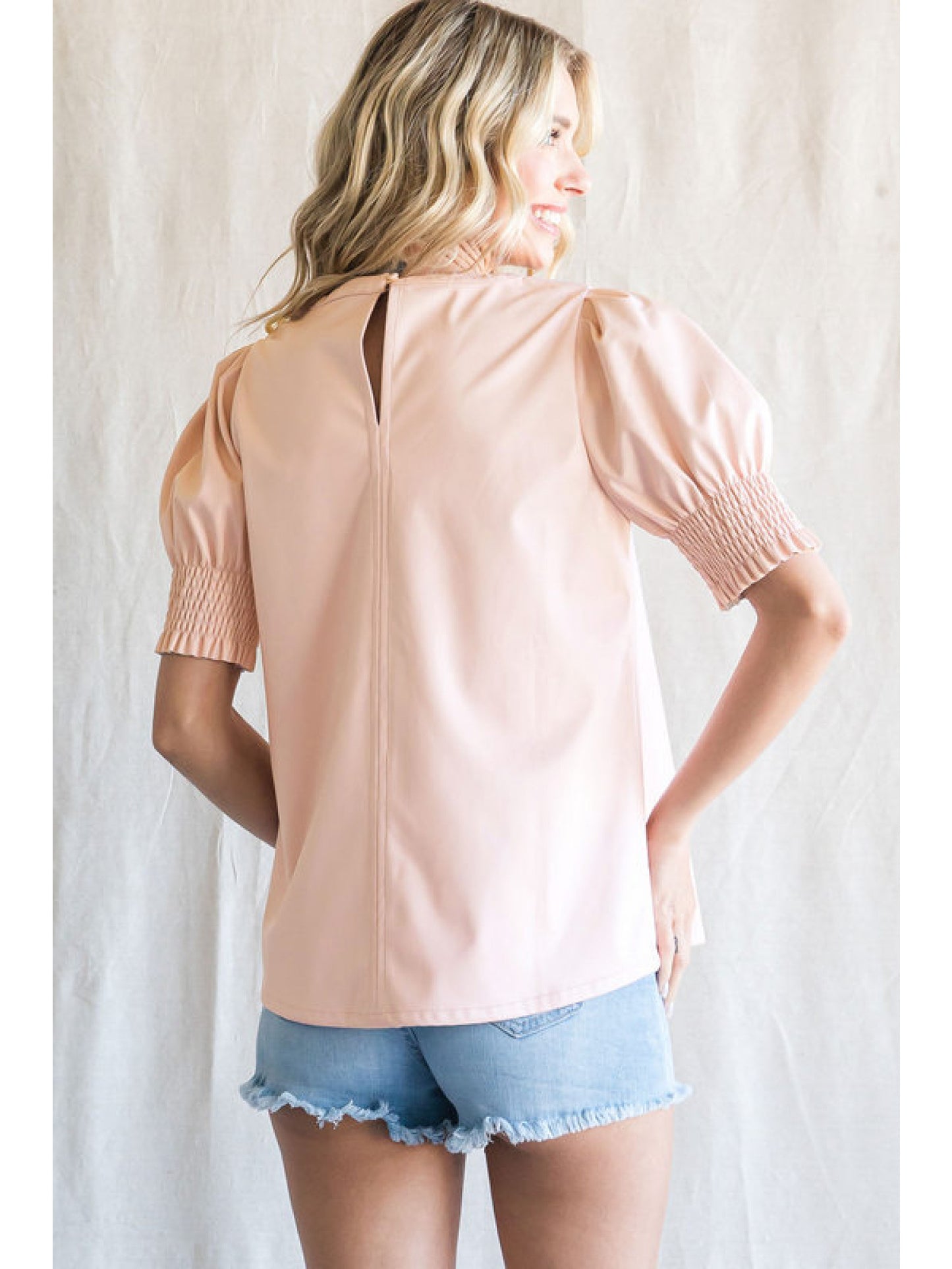 Prissy In Pink Pleather Top