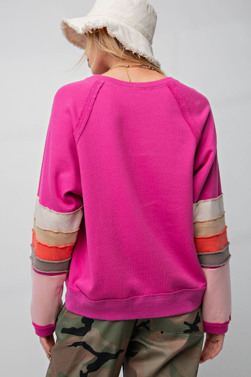 Fun Fuchsia Terry Knit Pullover