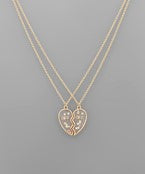 BFF Heart Necklace Set