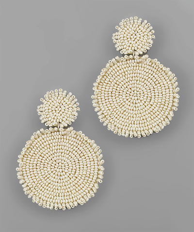 Beaded Disc Earrings