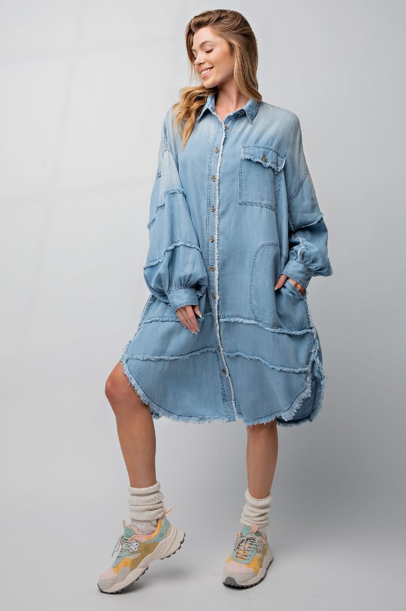 Denim Oversized Shirt Dress