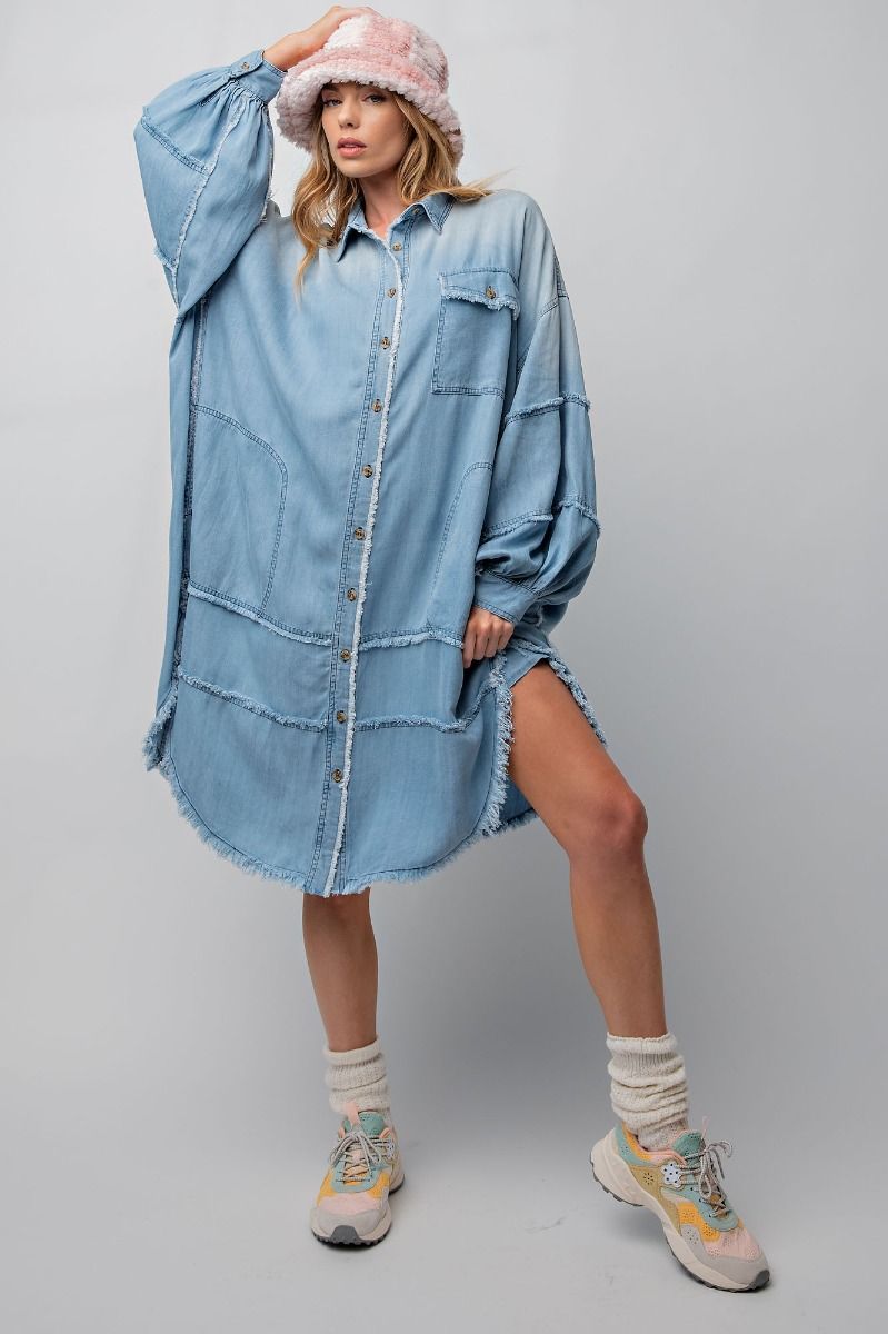 Denim Oversized Shirt Dress