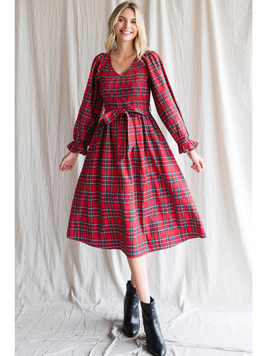 Pretty In Plaid Holiday Dress