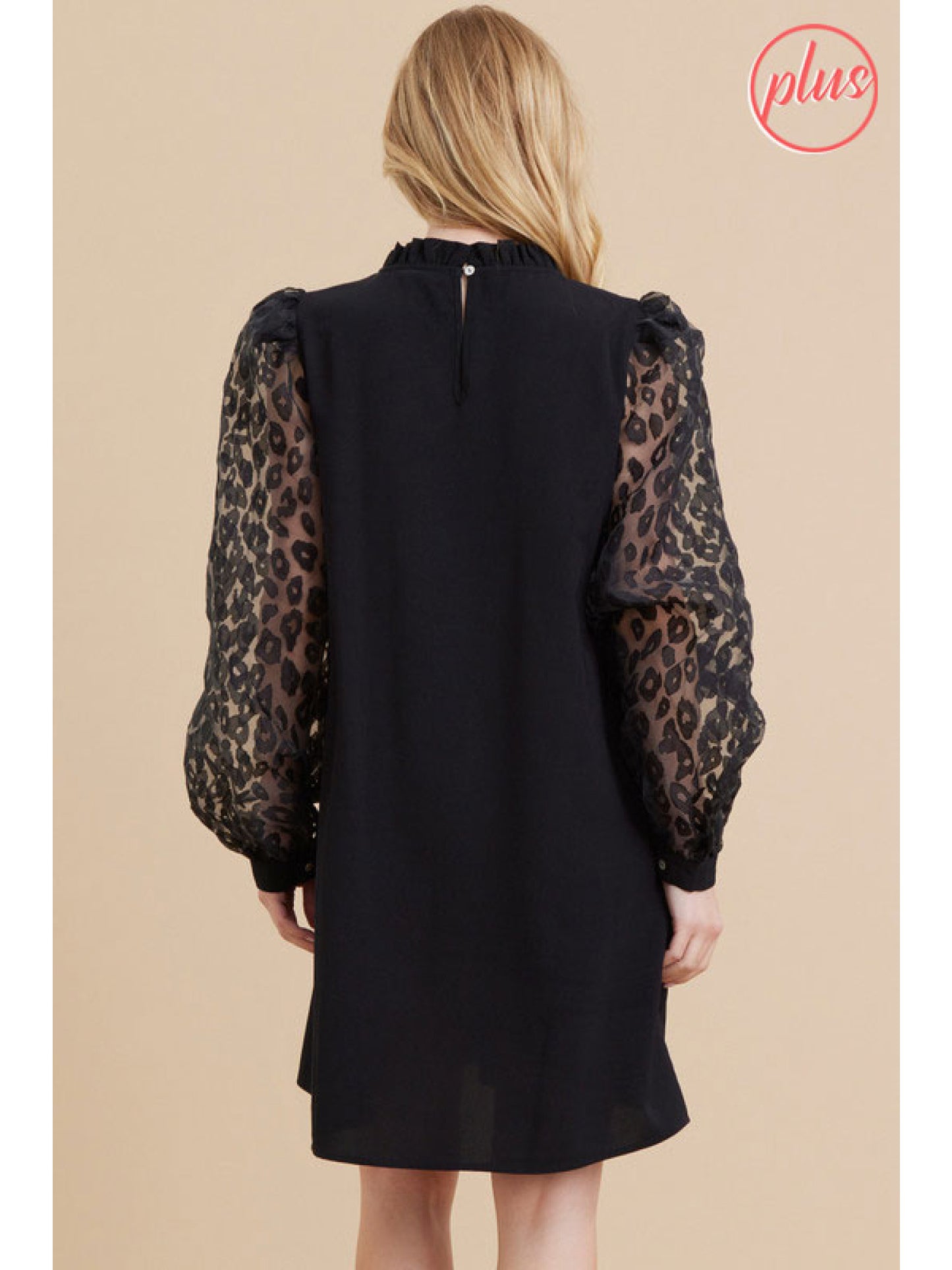 Little Black Leopard Dress