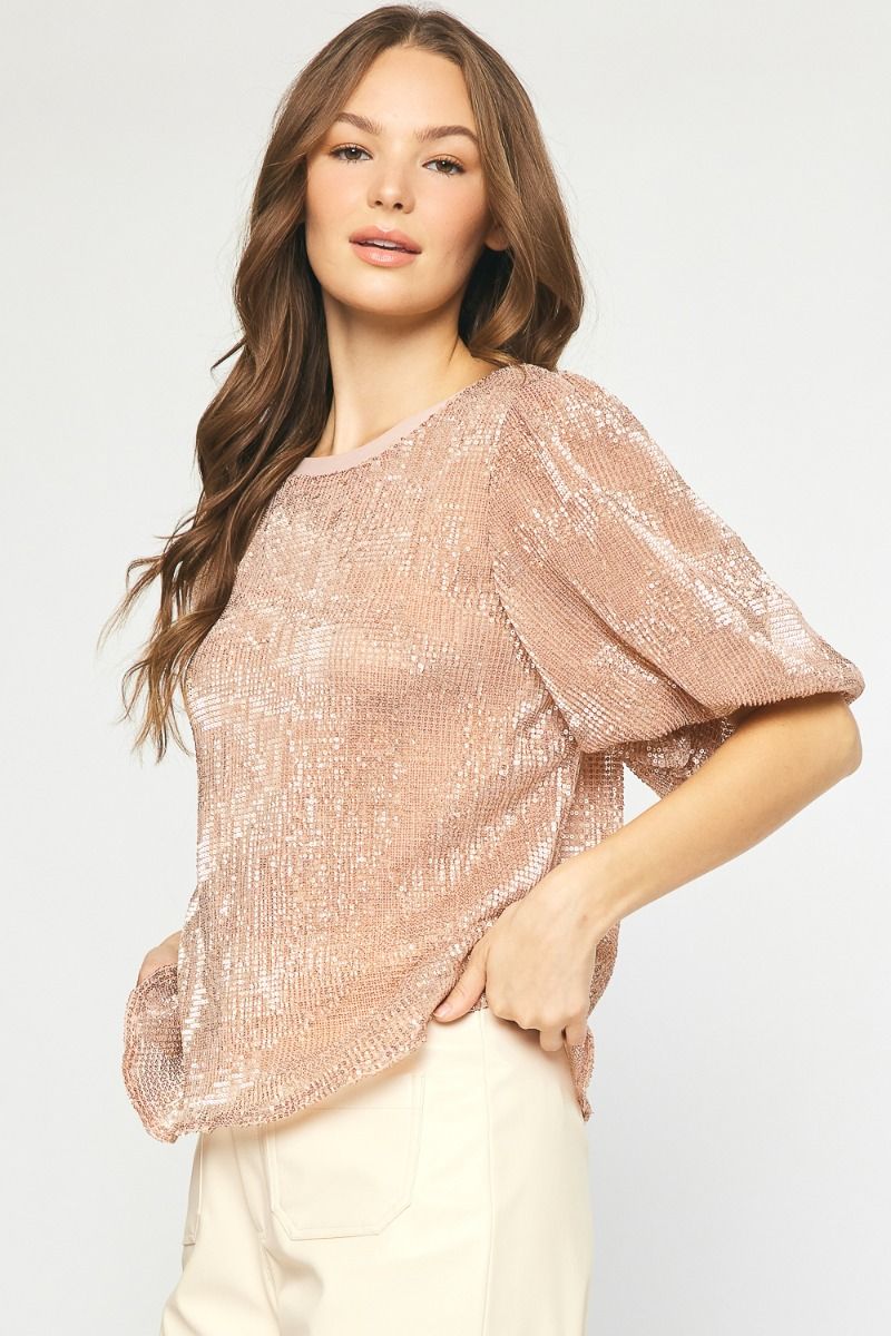 Rose Gold Sequin Blouse