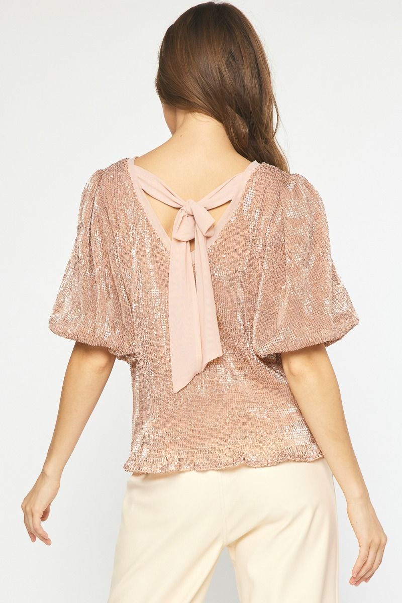 Rose Gold Sequin Blouse