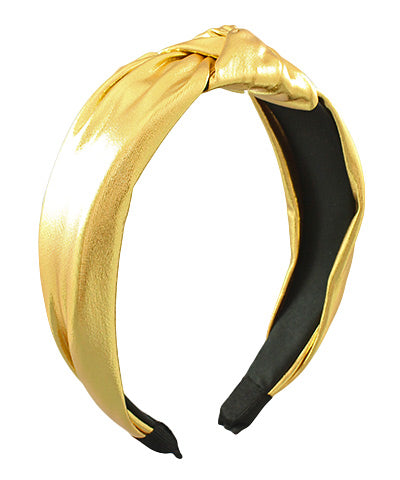 Gold Faux Leather Headband