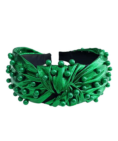 Green Metallic Knotted Headband