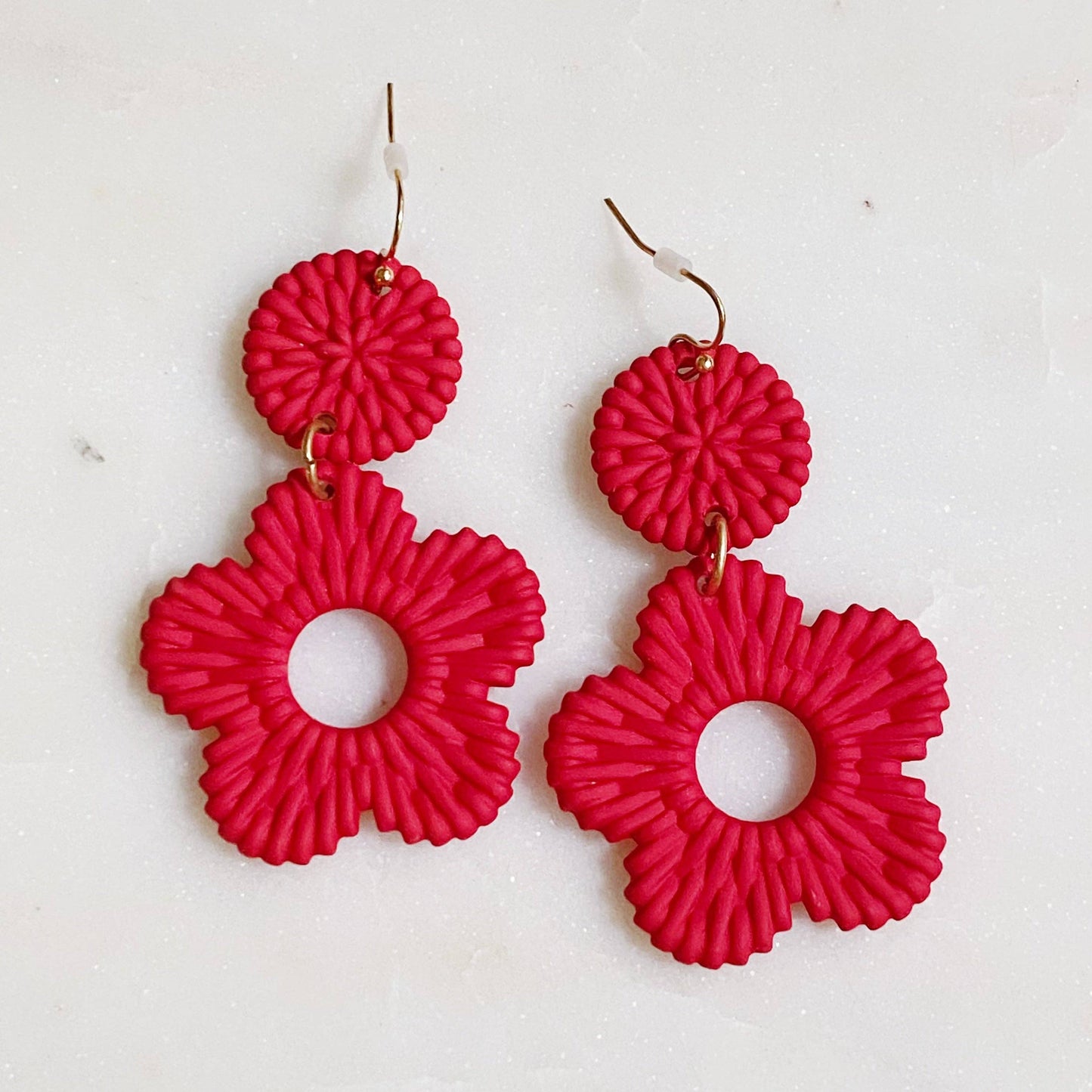 Blue Daisy Drop Earrings