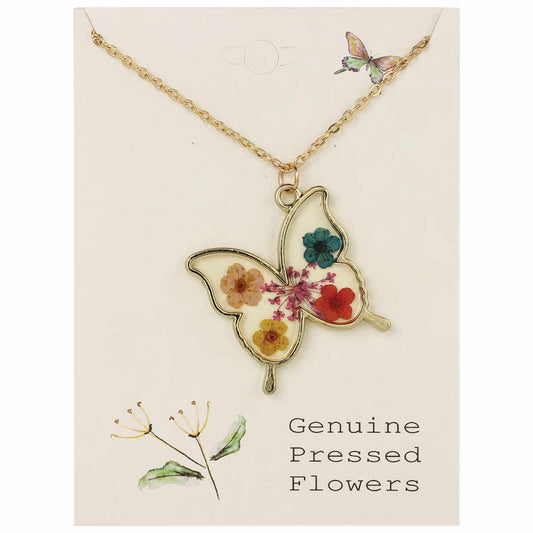 Butterfly Bouquet Dried Flower Necklace