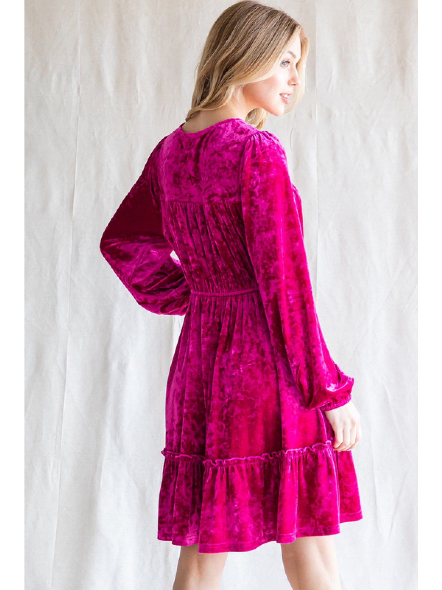 Magnificent Magenta Velvet Dress