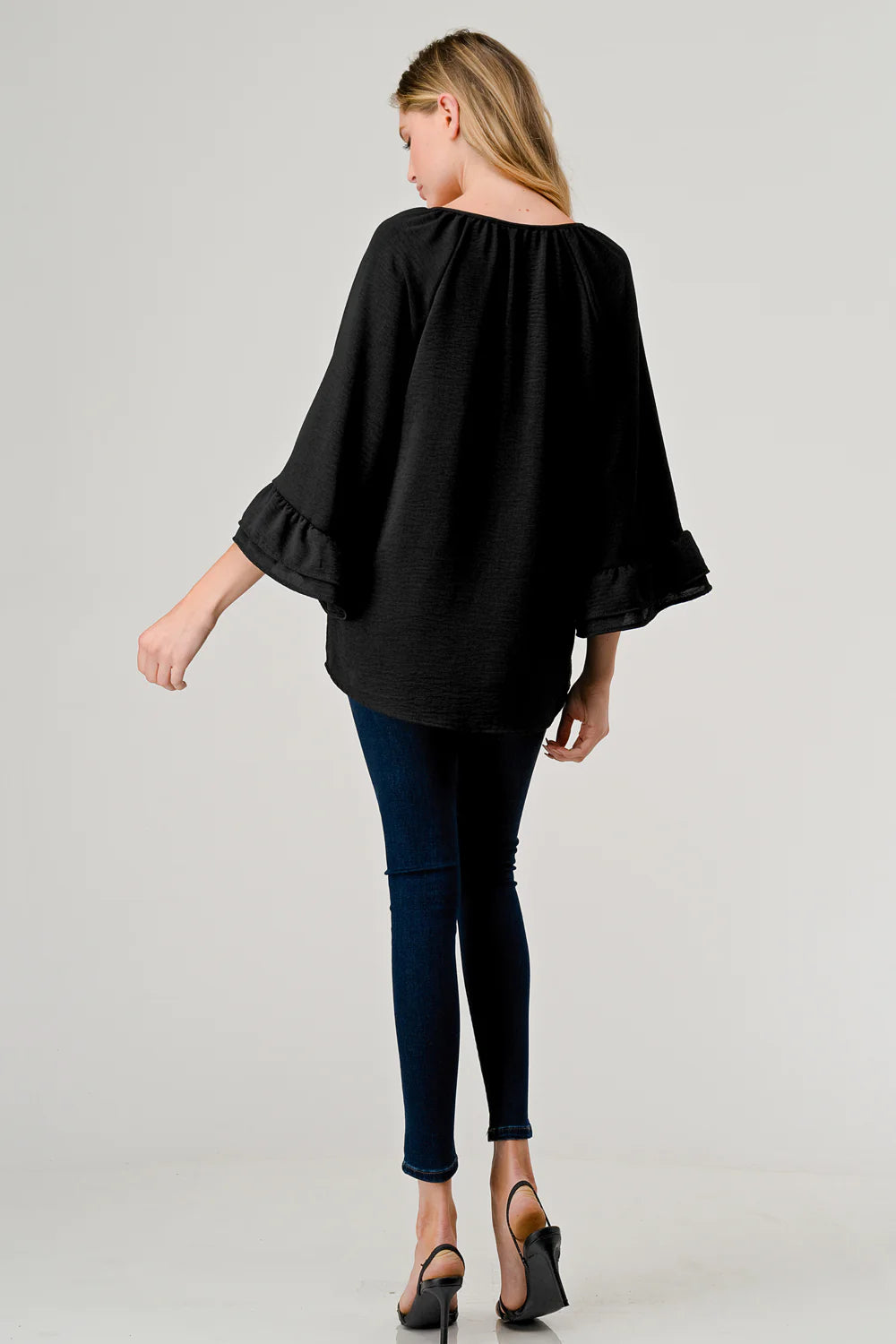 Black Bell Sleeve Top