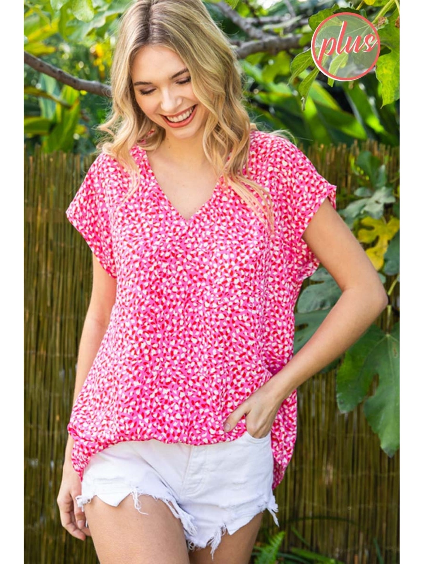 Pink Love V-neck Top