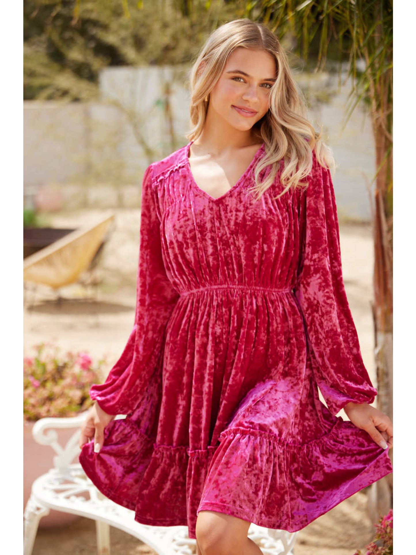 Magnificent Magenta Velvet Dress