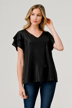 Sassy Shimmer Black Top