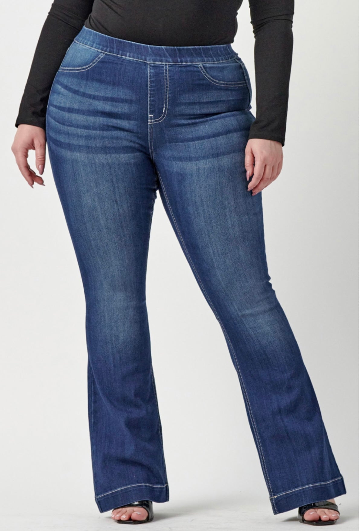 Curvy Mid Rise Flare Jeans