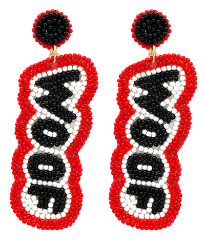 WOOF Beaded Letter Earrings