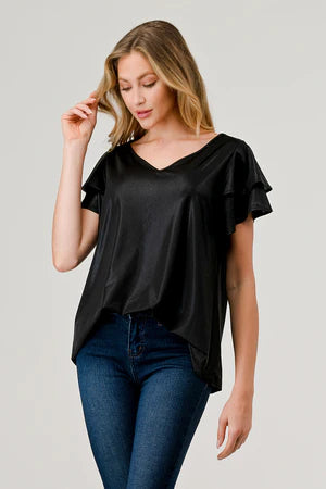 Sassy Shimmer Black Top