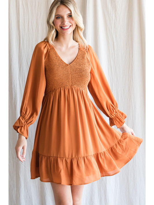 Caramel Chiffon Dress