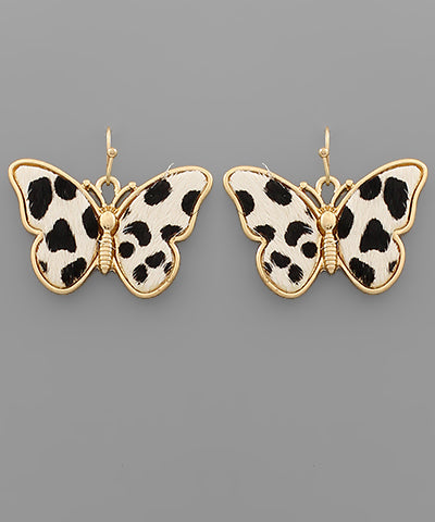 Cheetah Butterfly Dangle Earrings