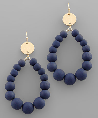 Navy Teardrop Earrings