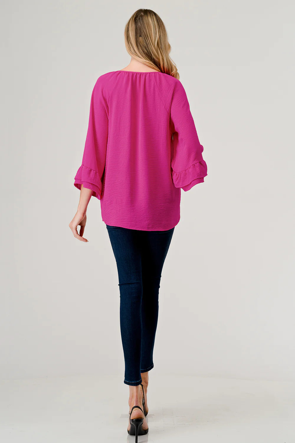 Hot Pink Bell Sleeve Top