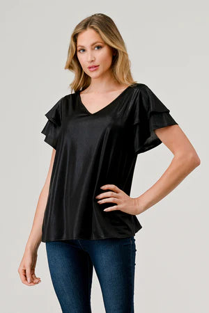 Sassy Shimmer Black Top