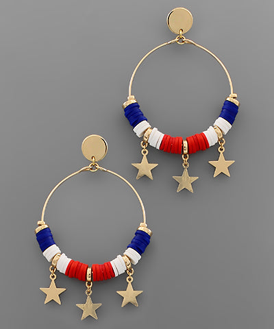 Beaded Stars & Stripes Earrings