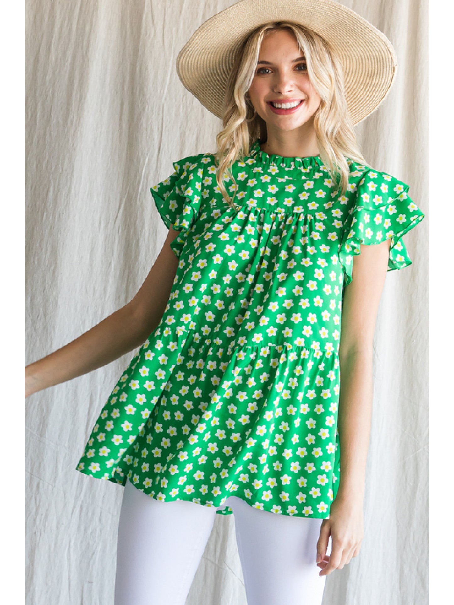 Kelly Green Daisy Top