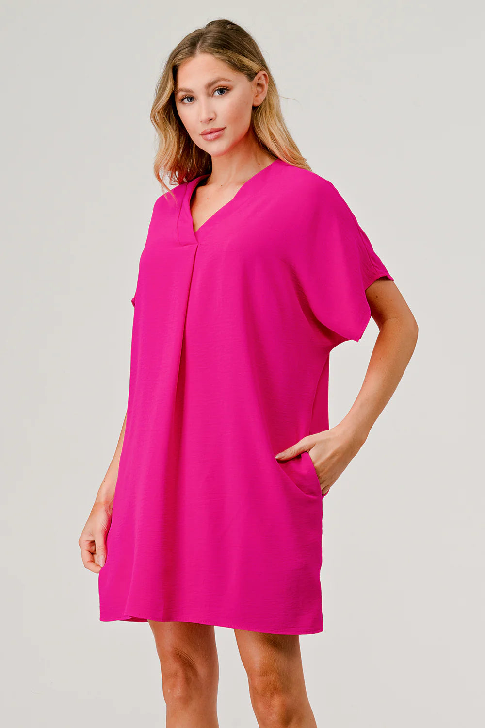 Hot Pink Curvy Shift Dress